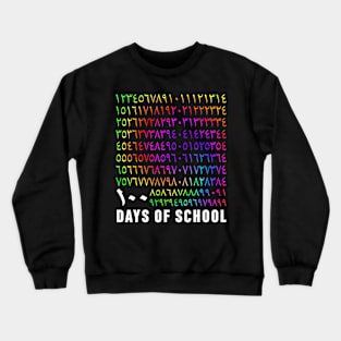 100 Day of School Teacher Kids 100 Days Math Arabic Numbers Crewneck Sweatshirt